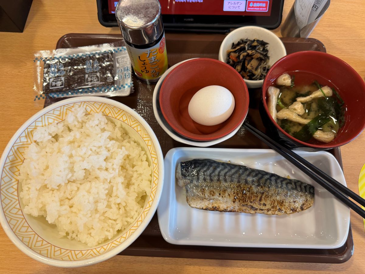 塩さばたまかけ朝食