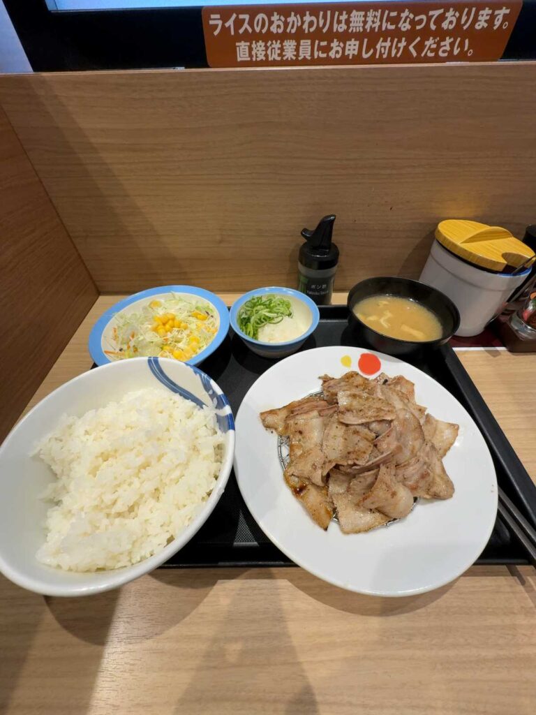 松屋豚カルビ焼肉W定食