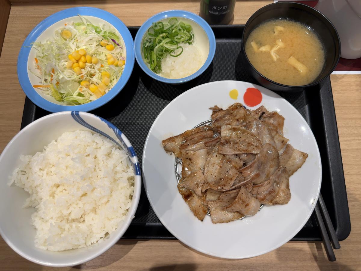 豚カルビ焼肉W定食