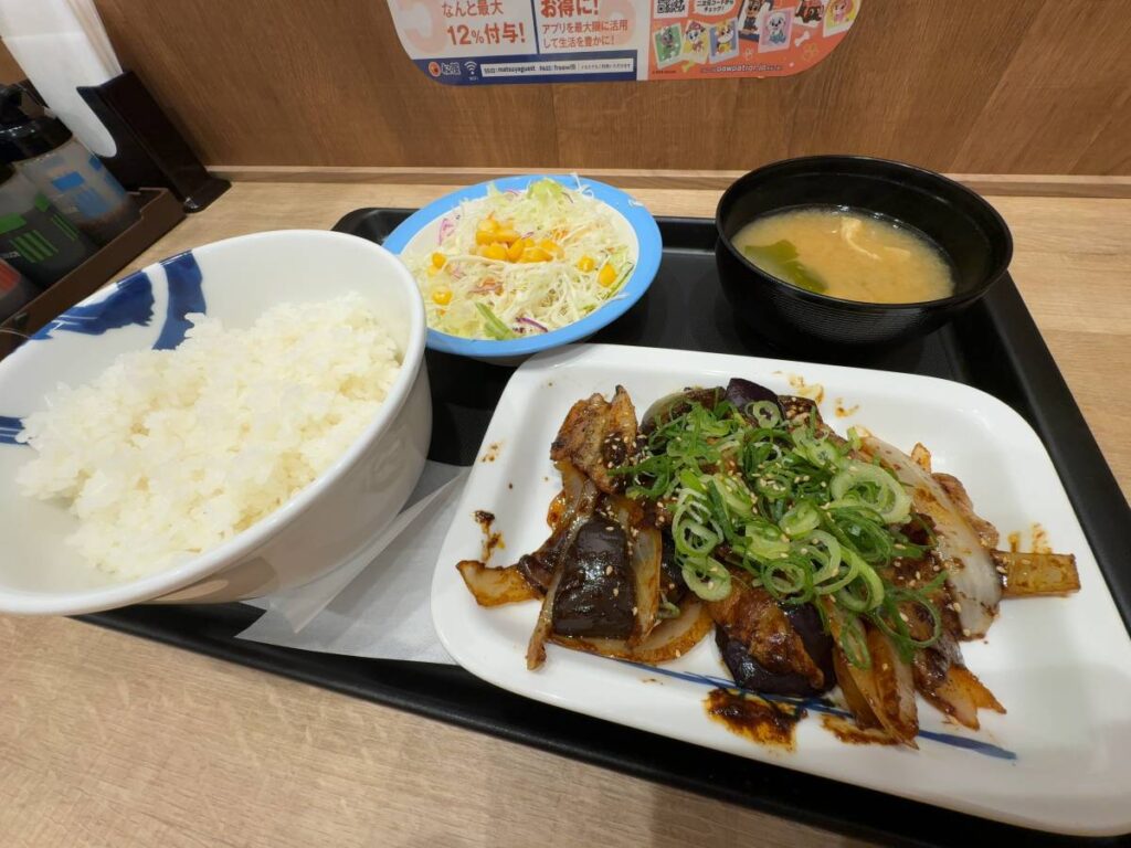 豚と茄子の辛味噌炒め定食